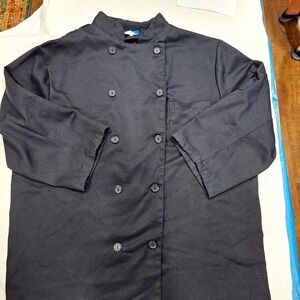 KNG Black Double Breasted Chef Work Coat Jacket Men's 34 Costume Theater